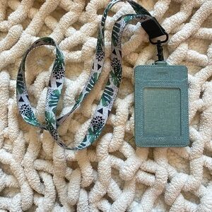 Green floral lanyard/keychain